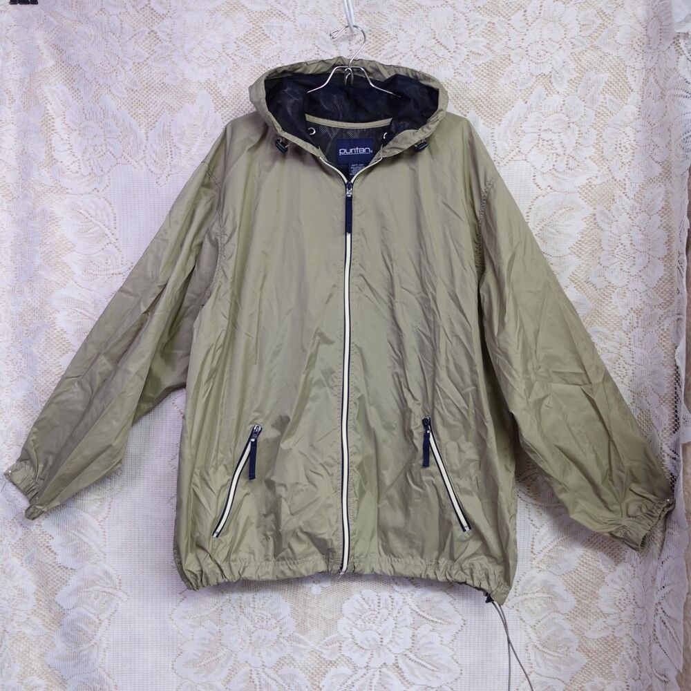 Puritan Mens Sz Large Nylon Windbreaker Vintage Gorpcore 90s Outdoor Jacket
